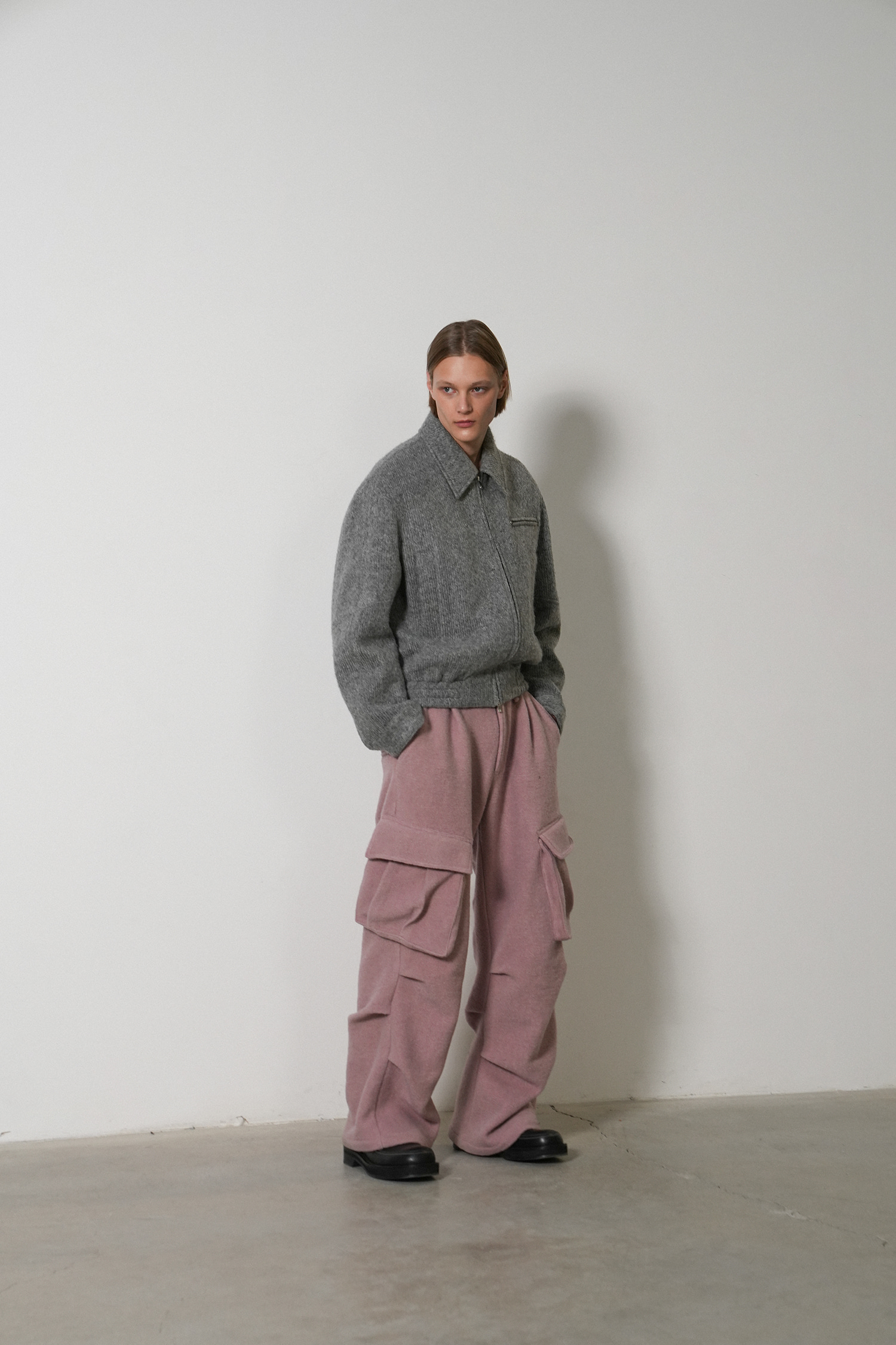 Wool Structure Cargo Pants _ Foule Pink