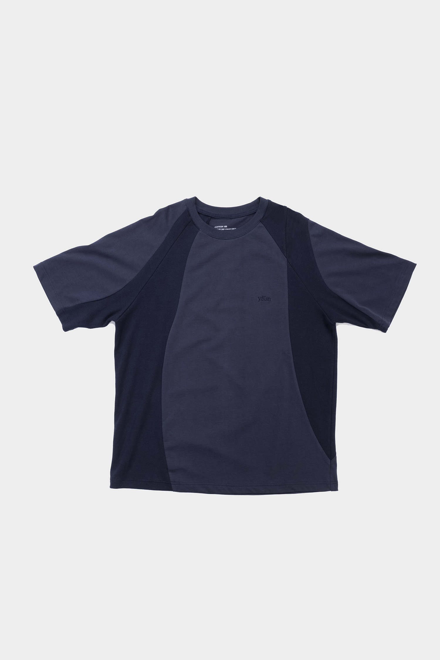 Irregular Panel Tee Shirts _ Navy