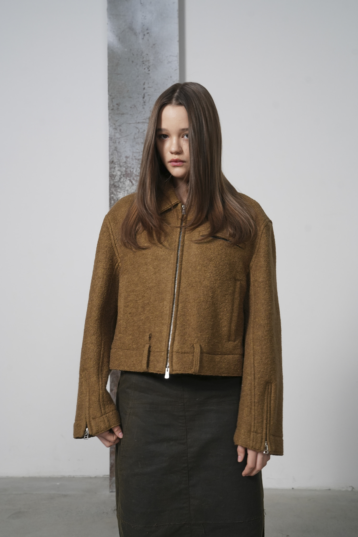 Crop Drizzler Jacket _ Frizzly Camel