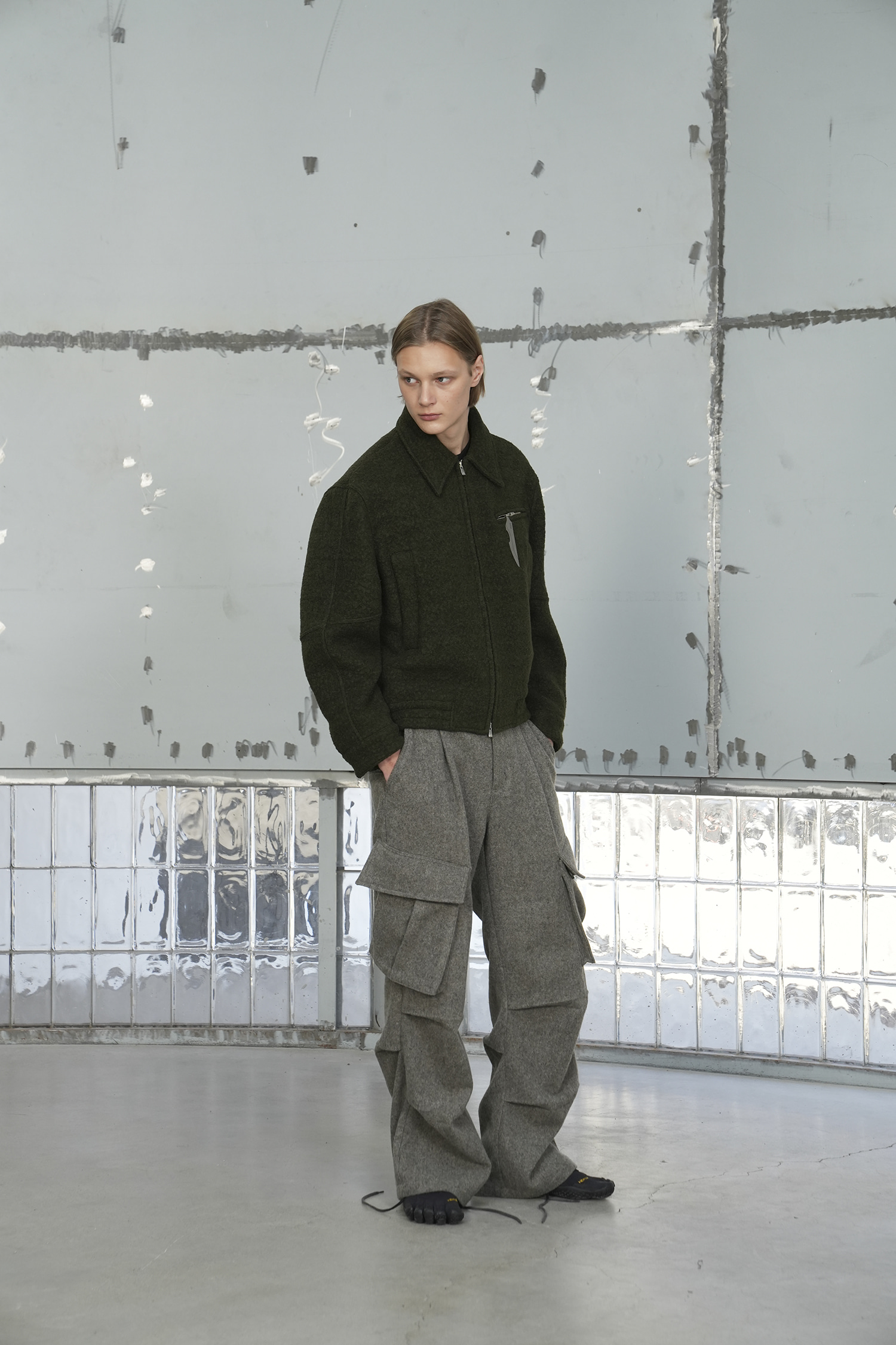 Wool Structure Cargo Pants _ Fluff Grey